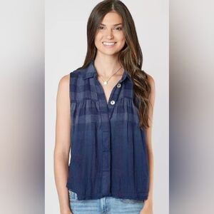 Hey There Sunshine Free People Shirt in Blue Size Small